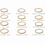gemstone rings in different birthstone variants