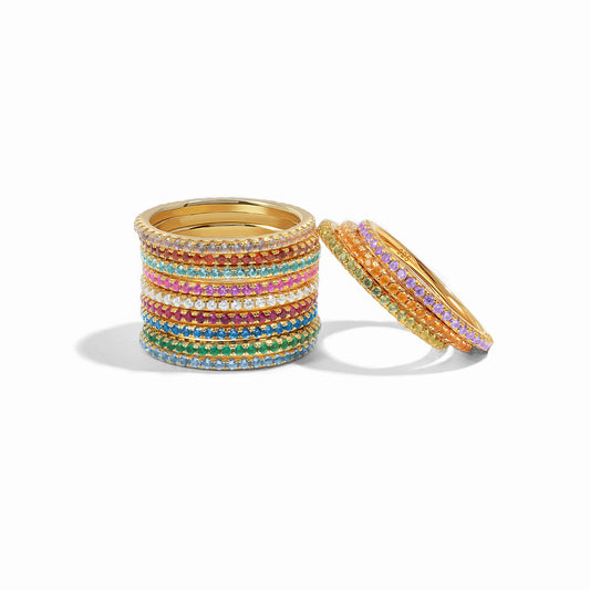 Sami Jewels Dainty Gold Eternity Birthstone Rings