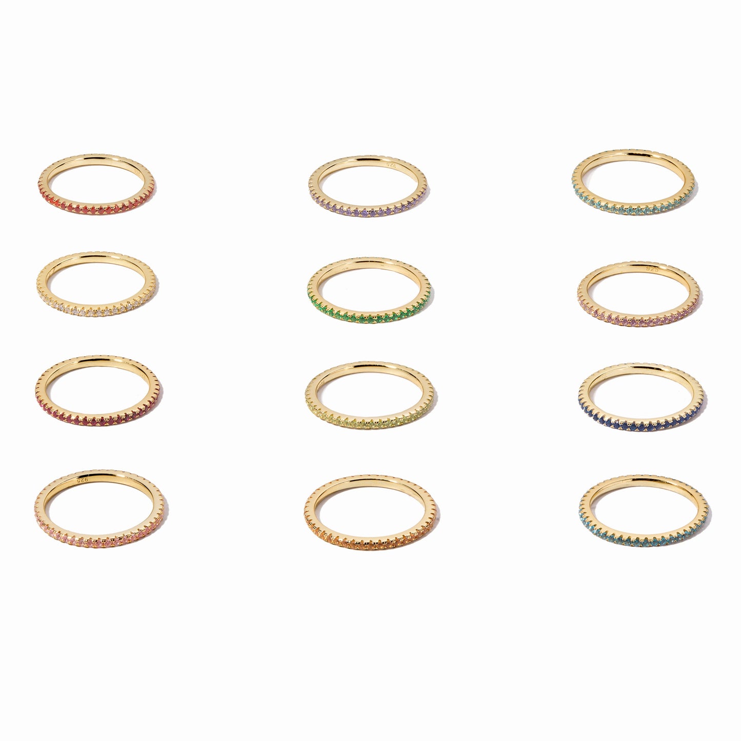 birthstone rings in different birthstone variants