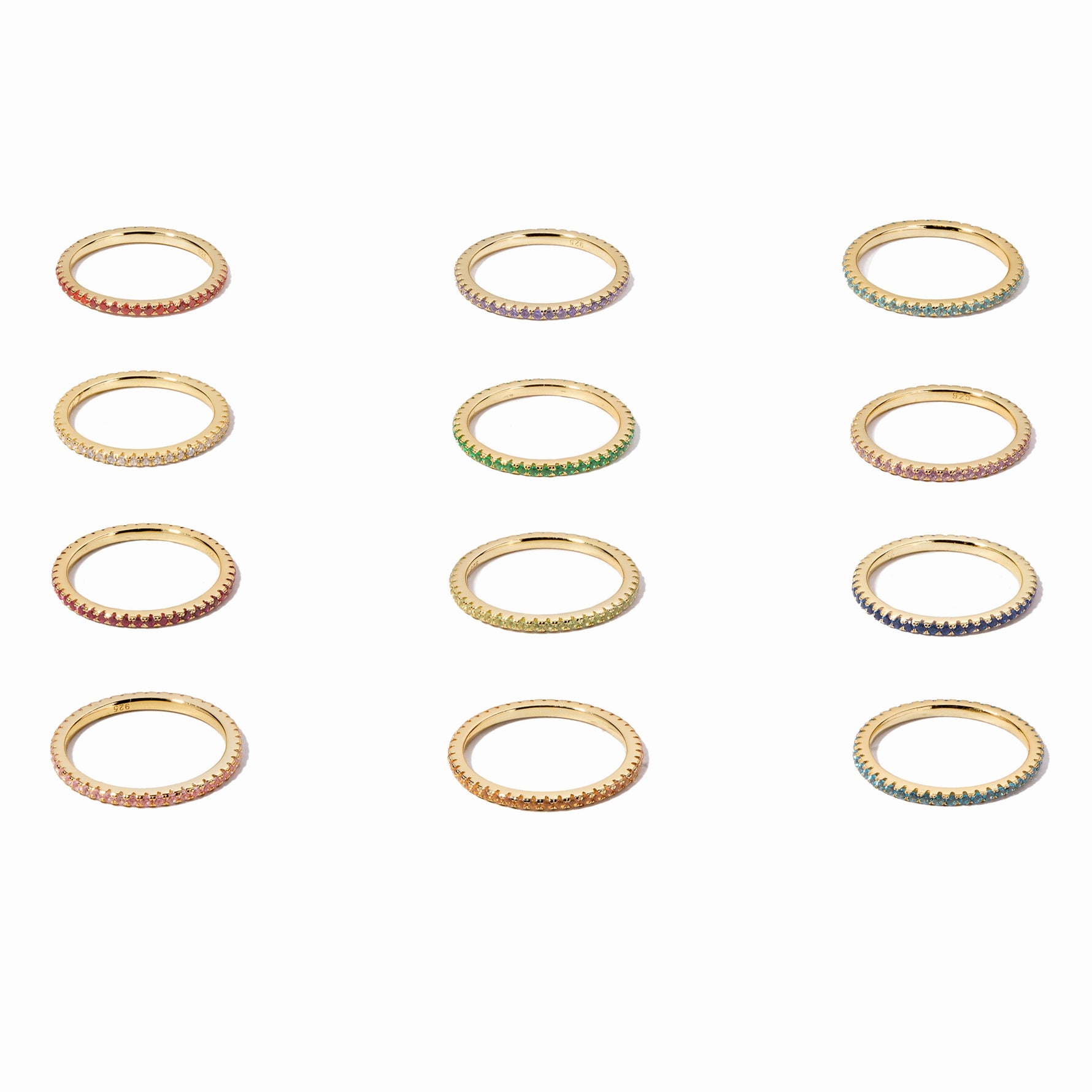 birthstone rings in different birthstone variants