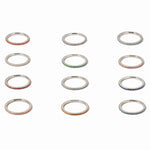 closeup image of thin birthstone eternity rings