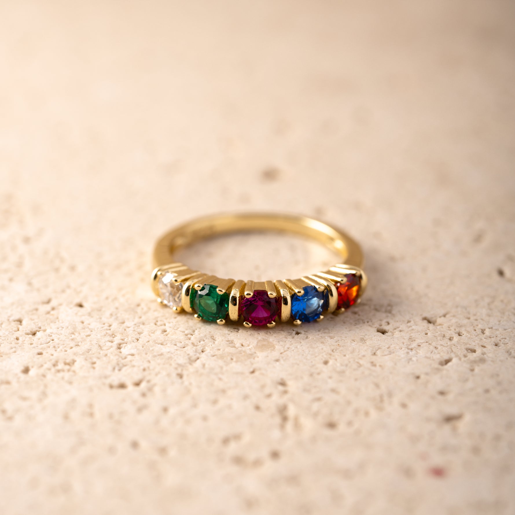 5 stone custom birthstone ring