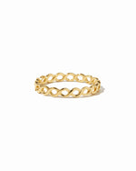 closeup image of gold braided eternity ring