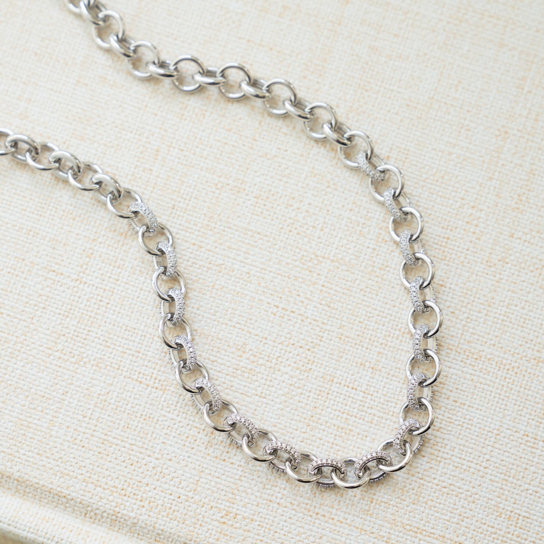 Image of silver chain statement necklace 