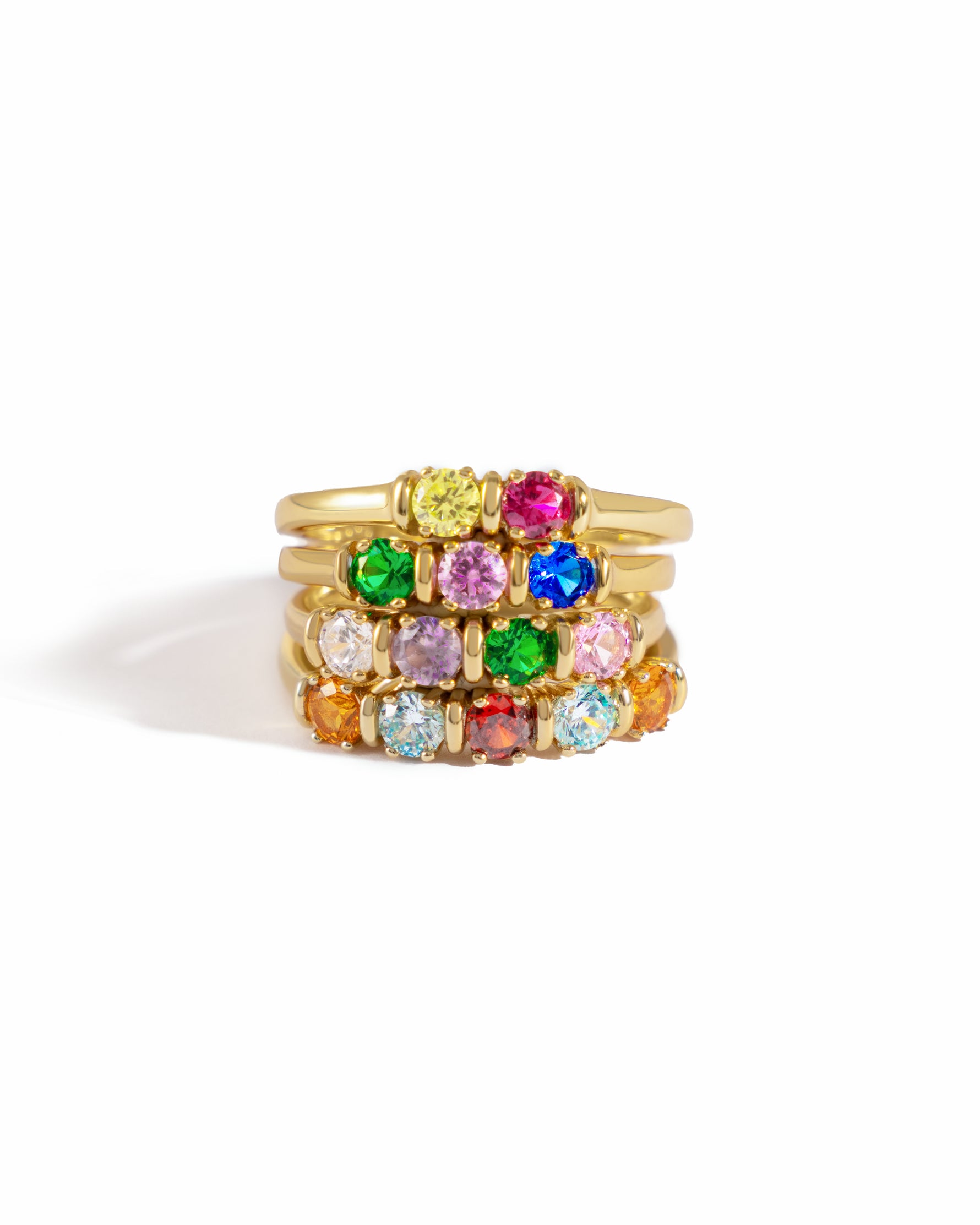 closeup image of custom birthstone rings