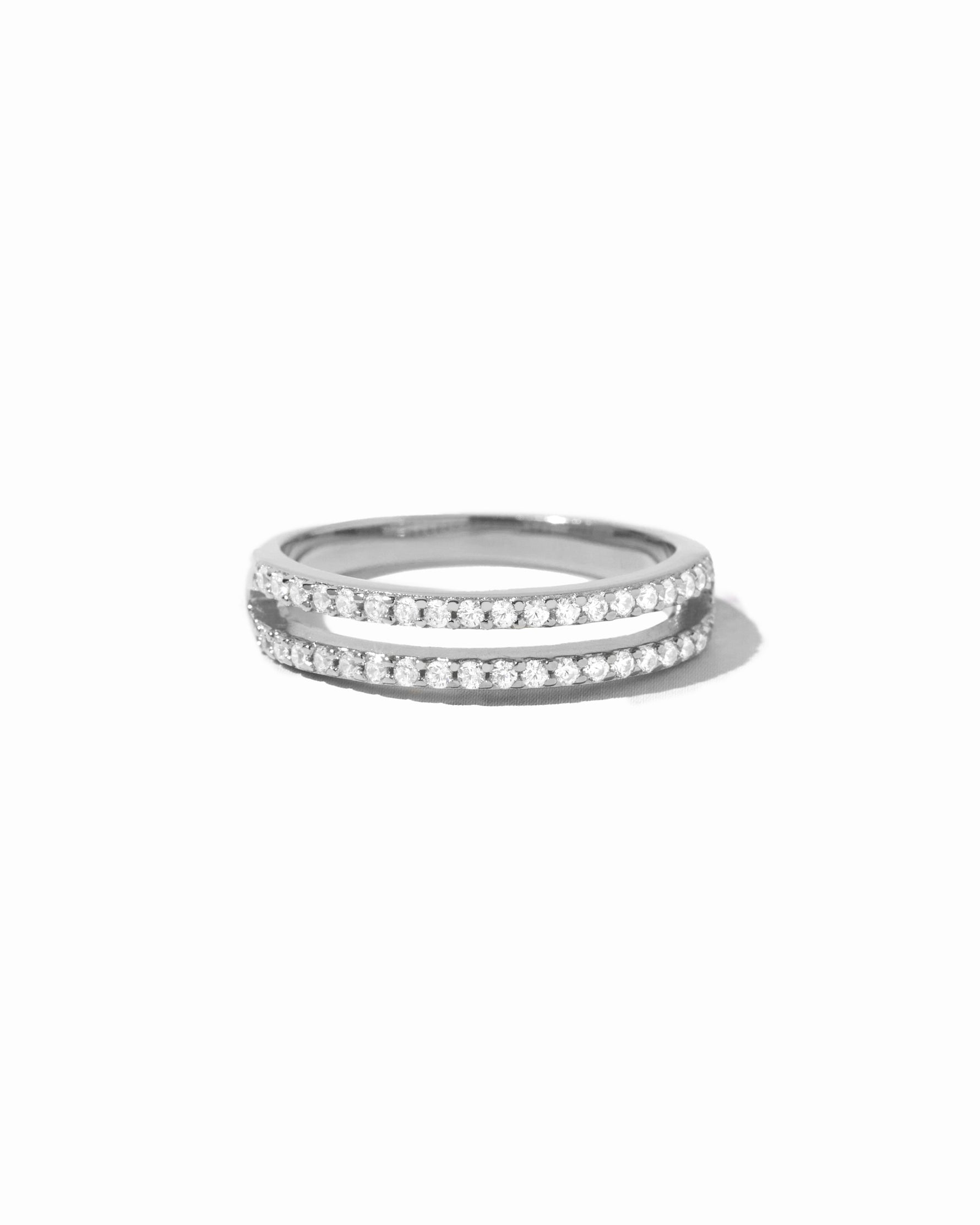 closeup image of silver cz ring