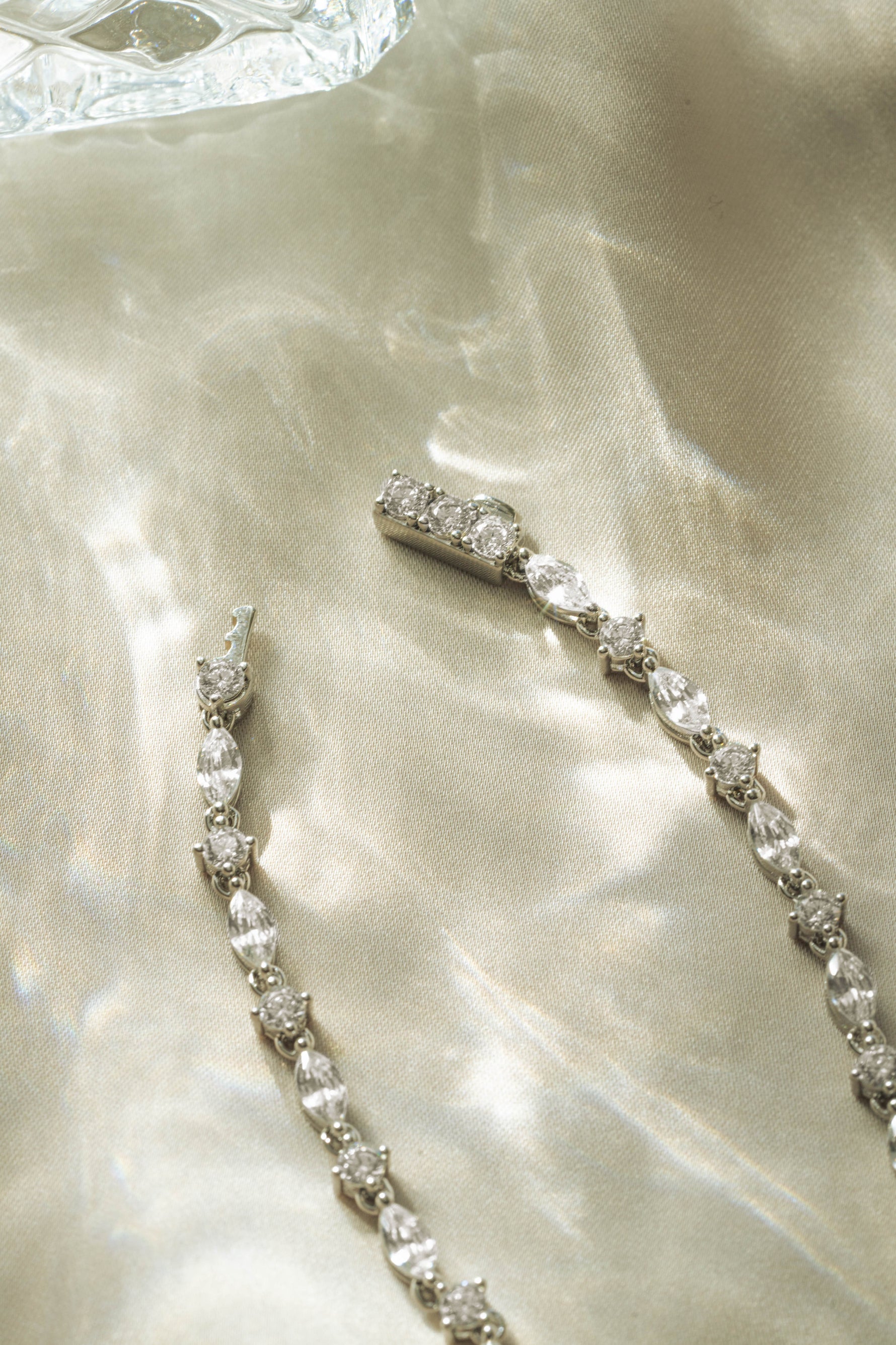 pear tennis bridal necklace