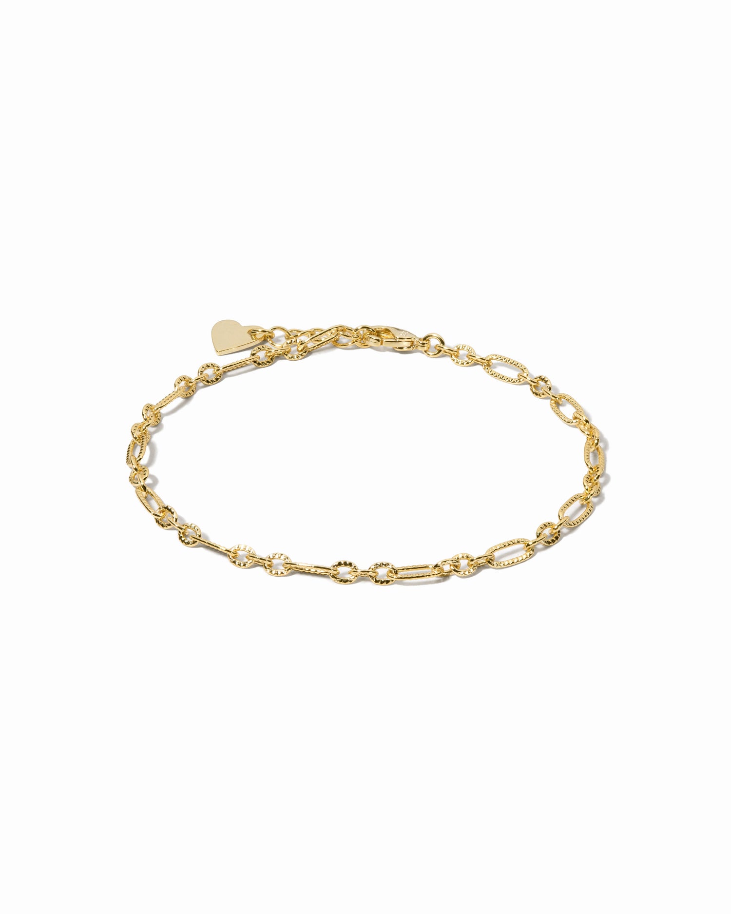 Gold bracelet on a white background