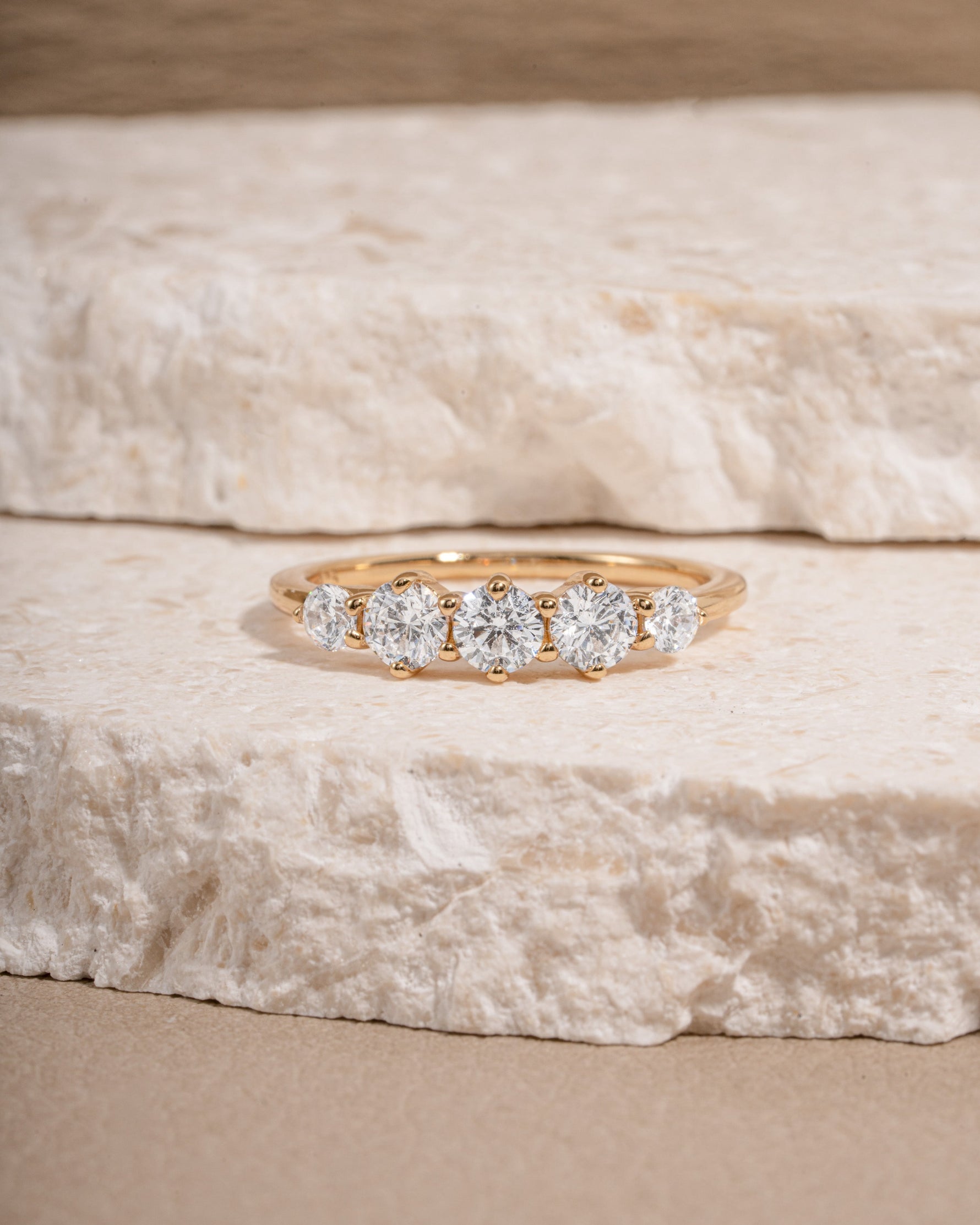 Gold wedding multi stone diamond ring