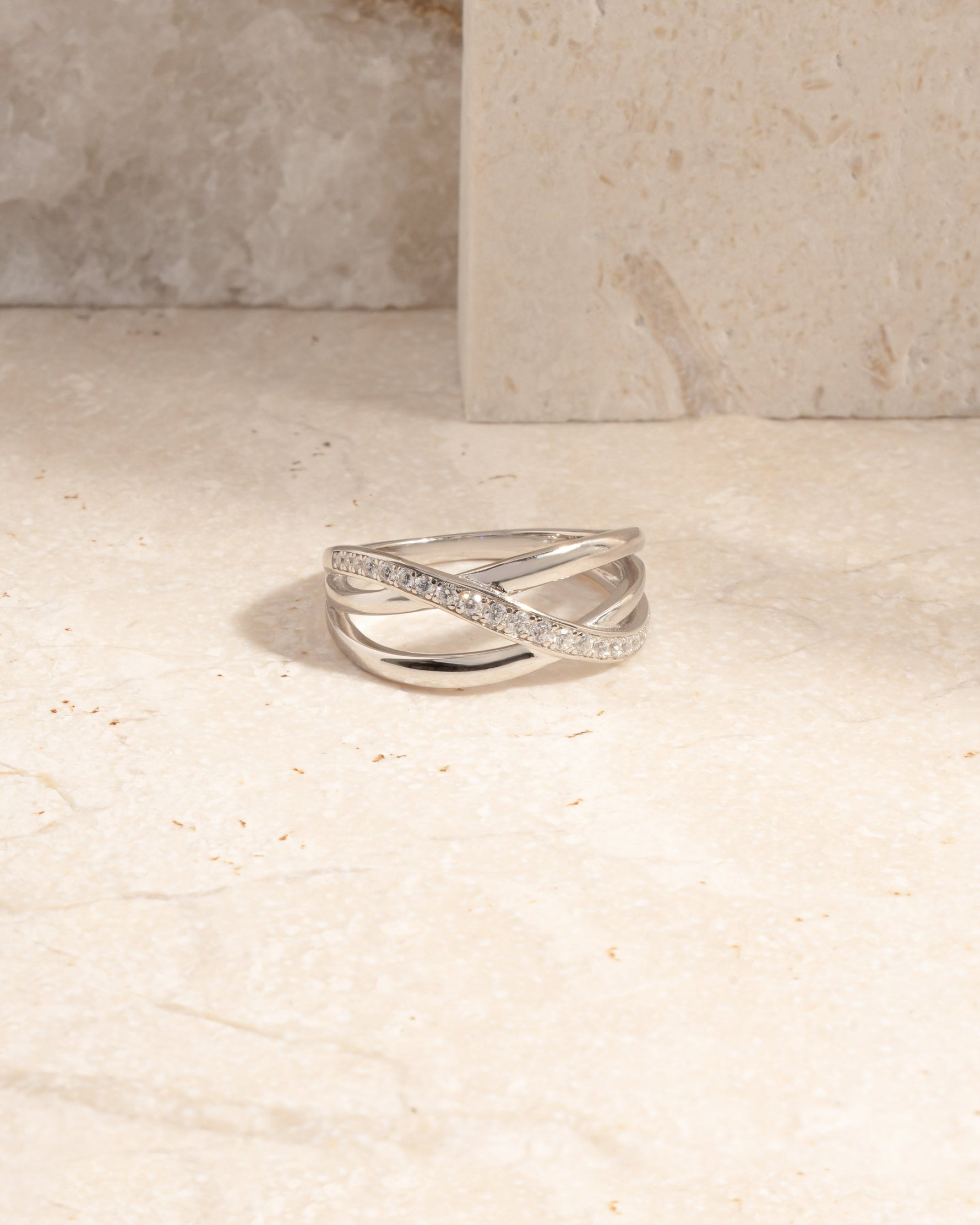 sterling silver double band stacking ring