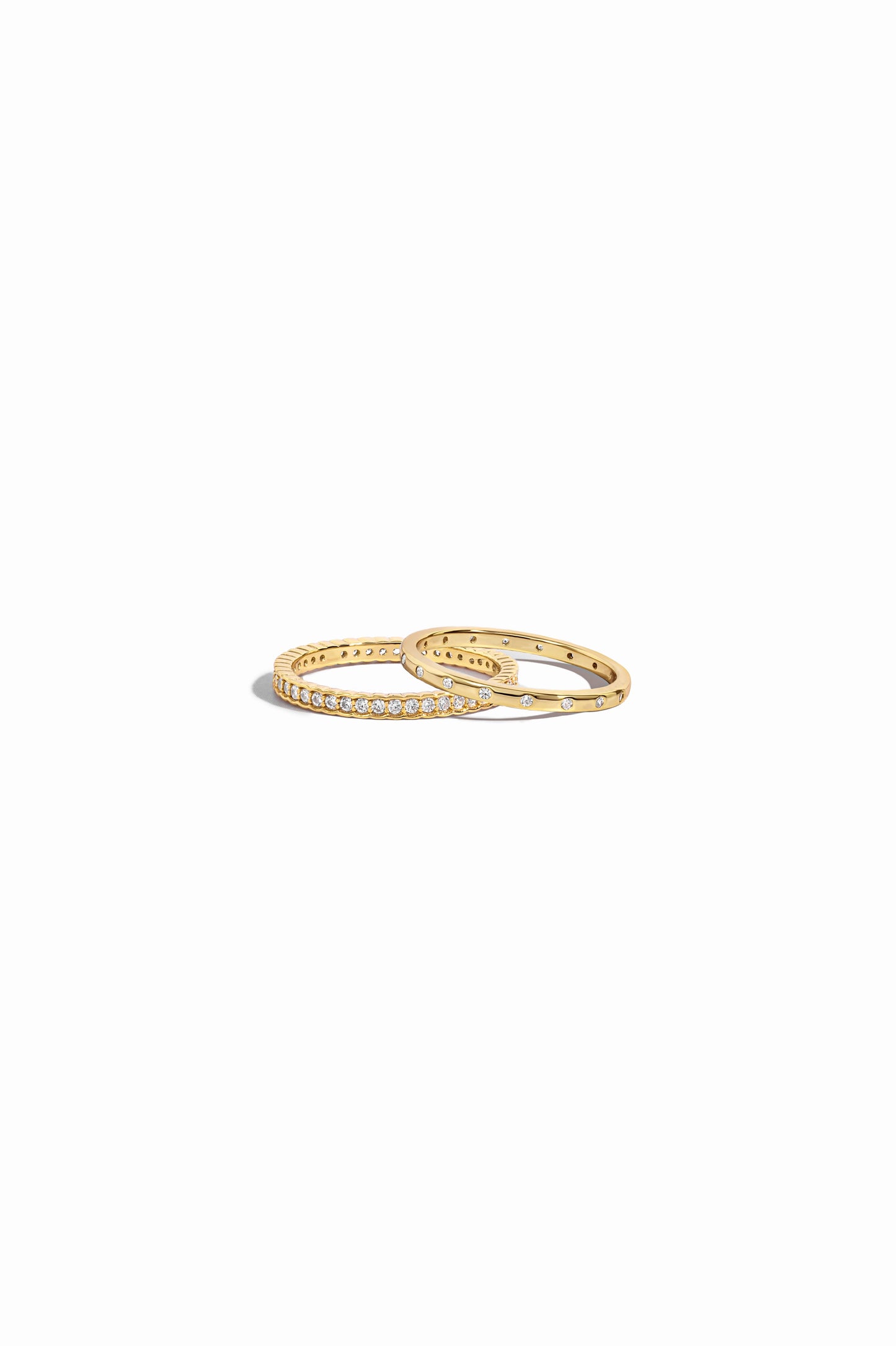gold dainty stacking rings