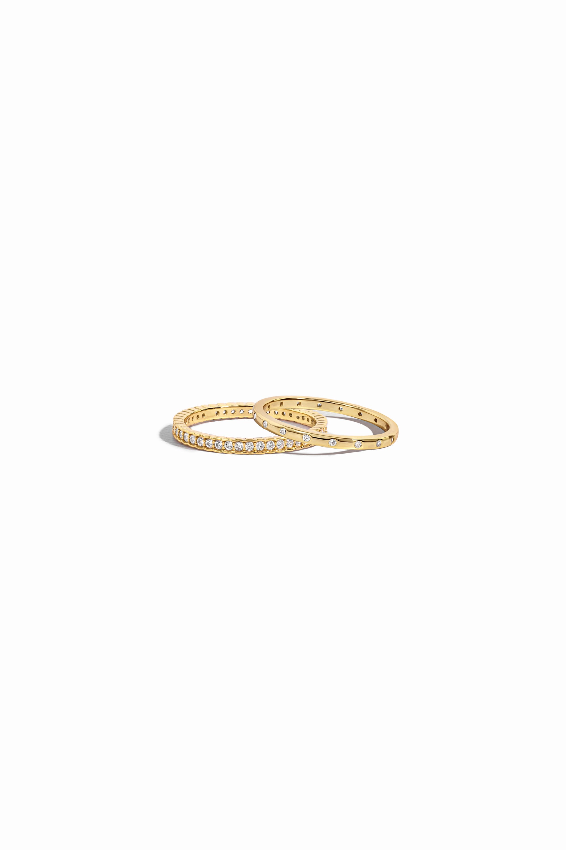 gold dainty stacking rings