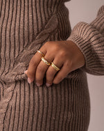 gold dainty stacking rings