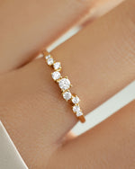 Gold diamond unique stacking ring