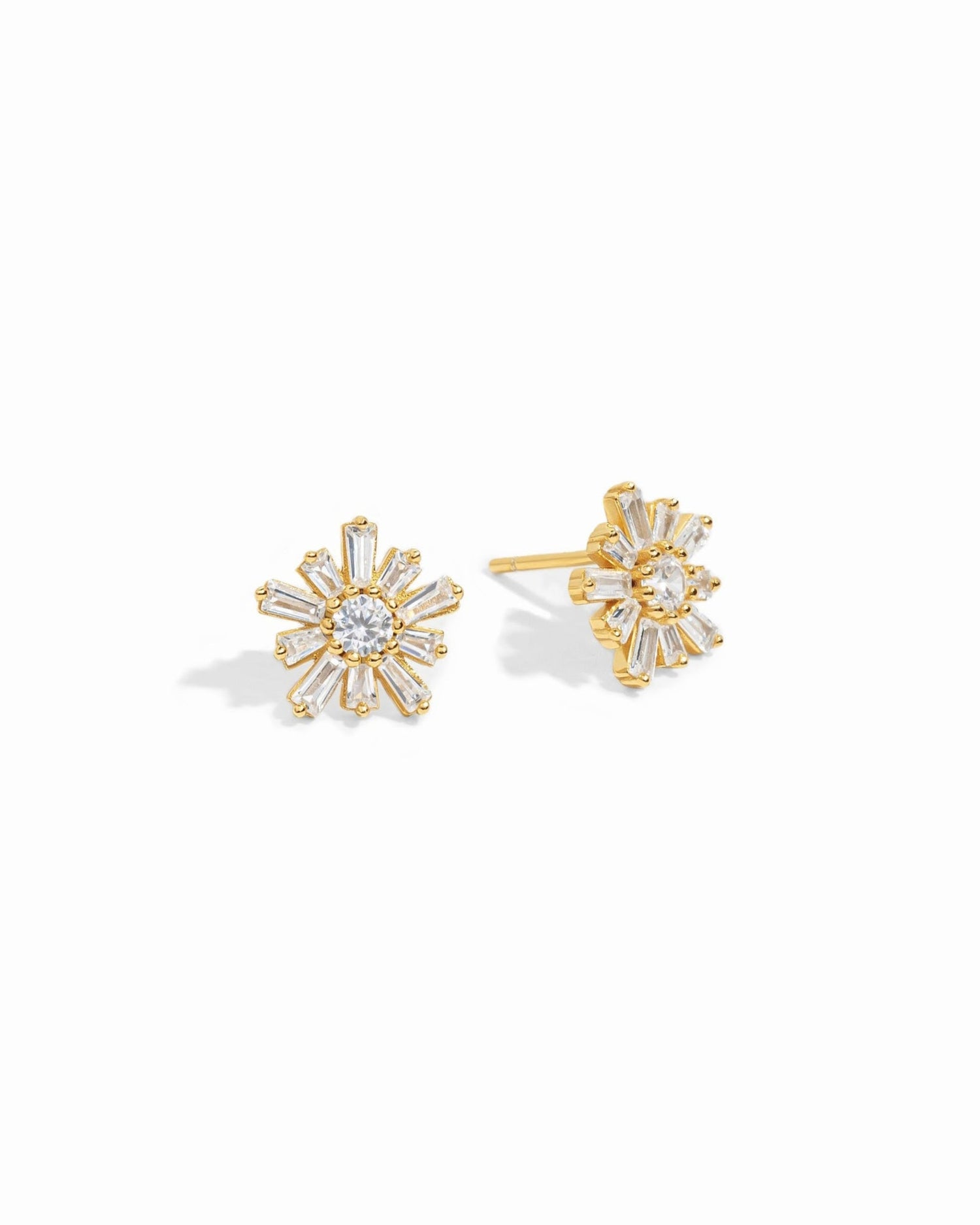 gold flower earrings
