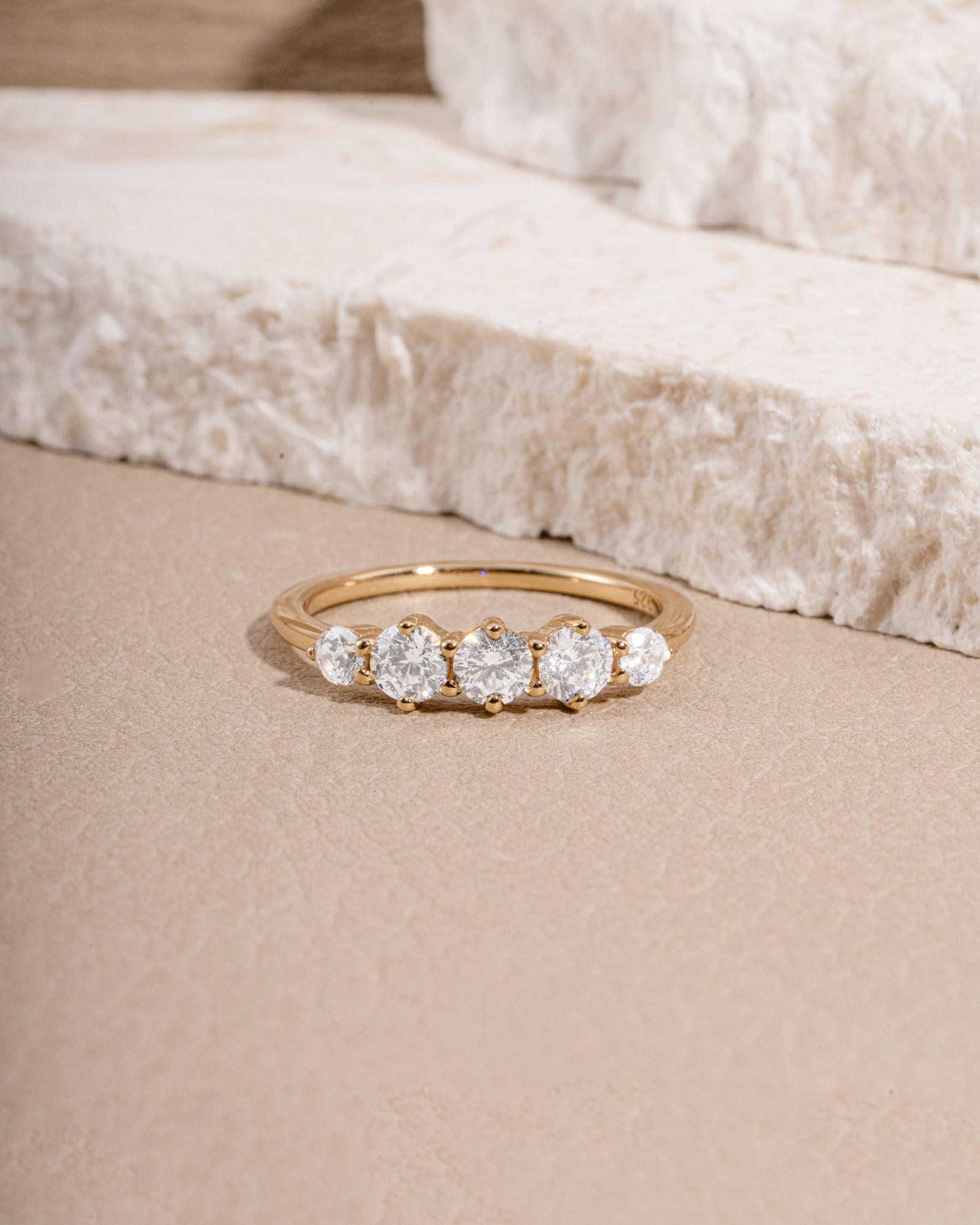 Gold dainty diamond ring 