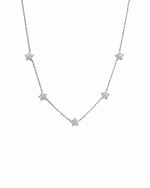 silver diamond flower necklace