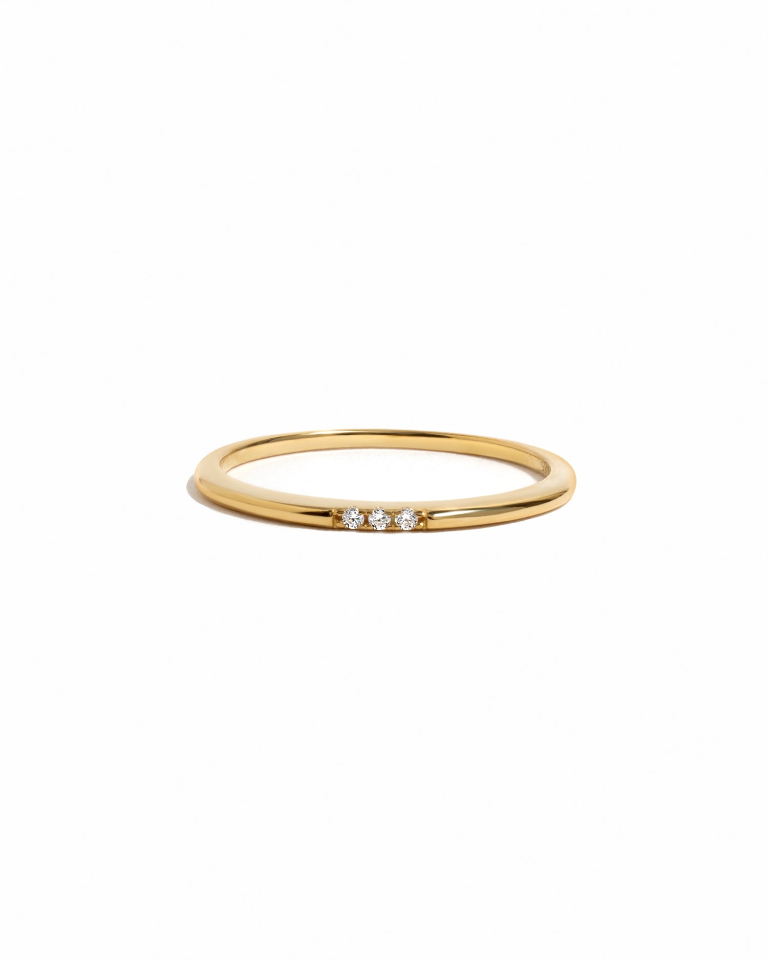 gold 3 stone cz ring