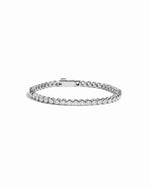 Sami Jewels 2.5mm round bezel tennis bracelet with sparkling diamonds, elegant jewelry accessory on a white background