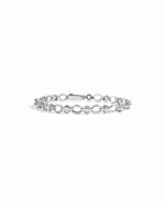 Silver bracelet with tennis bracelet chain link design
