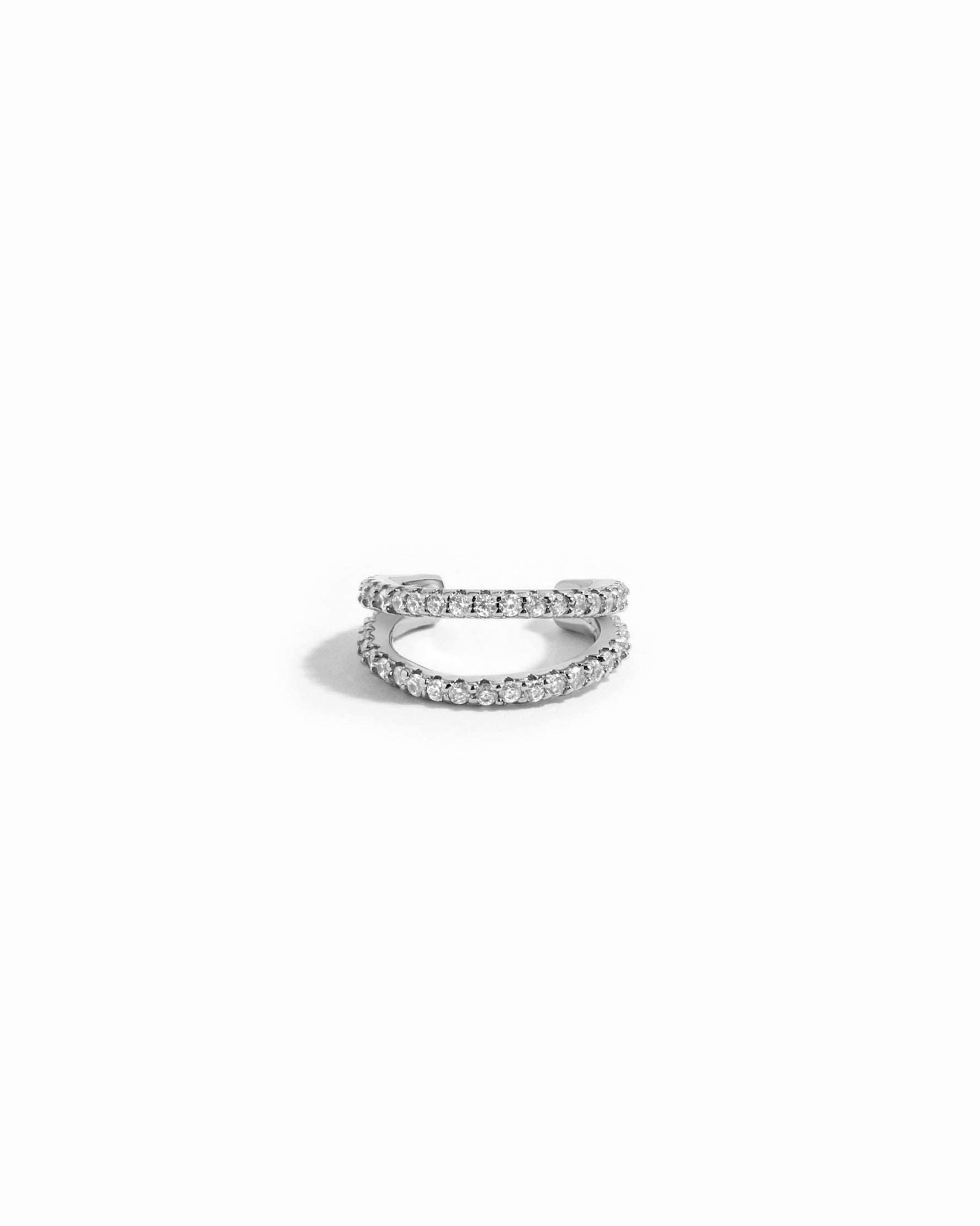 sterling silver double row ear cuff