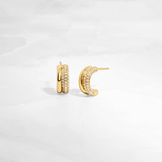 dainty earrings featuring huggie hoops