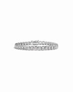 Silver emerald cut tennis bracelet by Sami Jewels