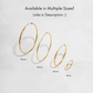 infographic showcasing the different sizes available for this dainty gold hoop earring