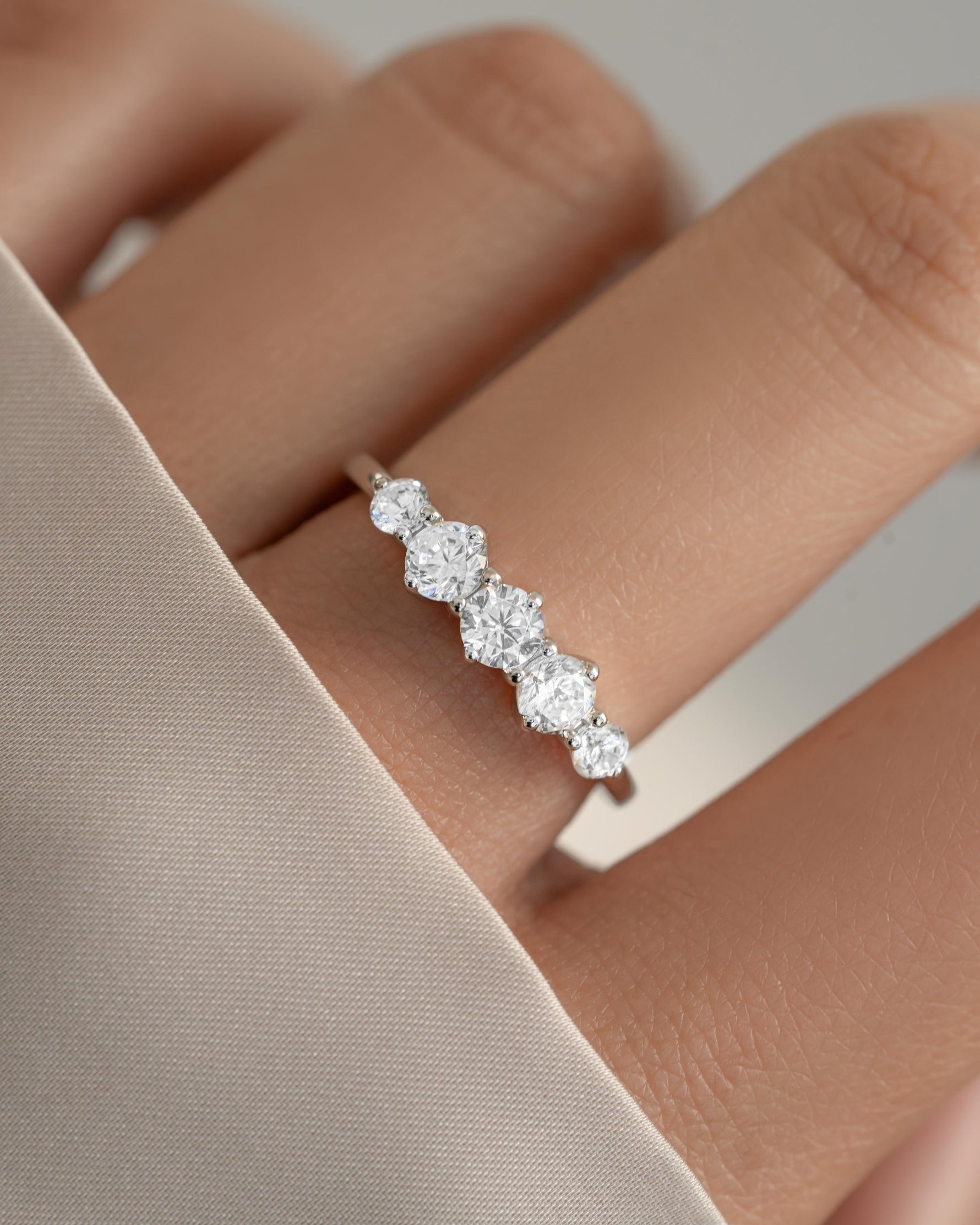 Sterling silver diamond stacking ring