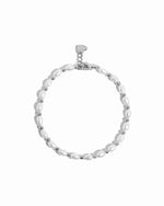 pearl bracelet with silver accents