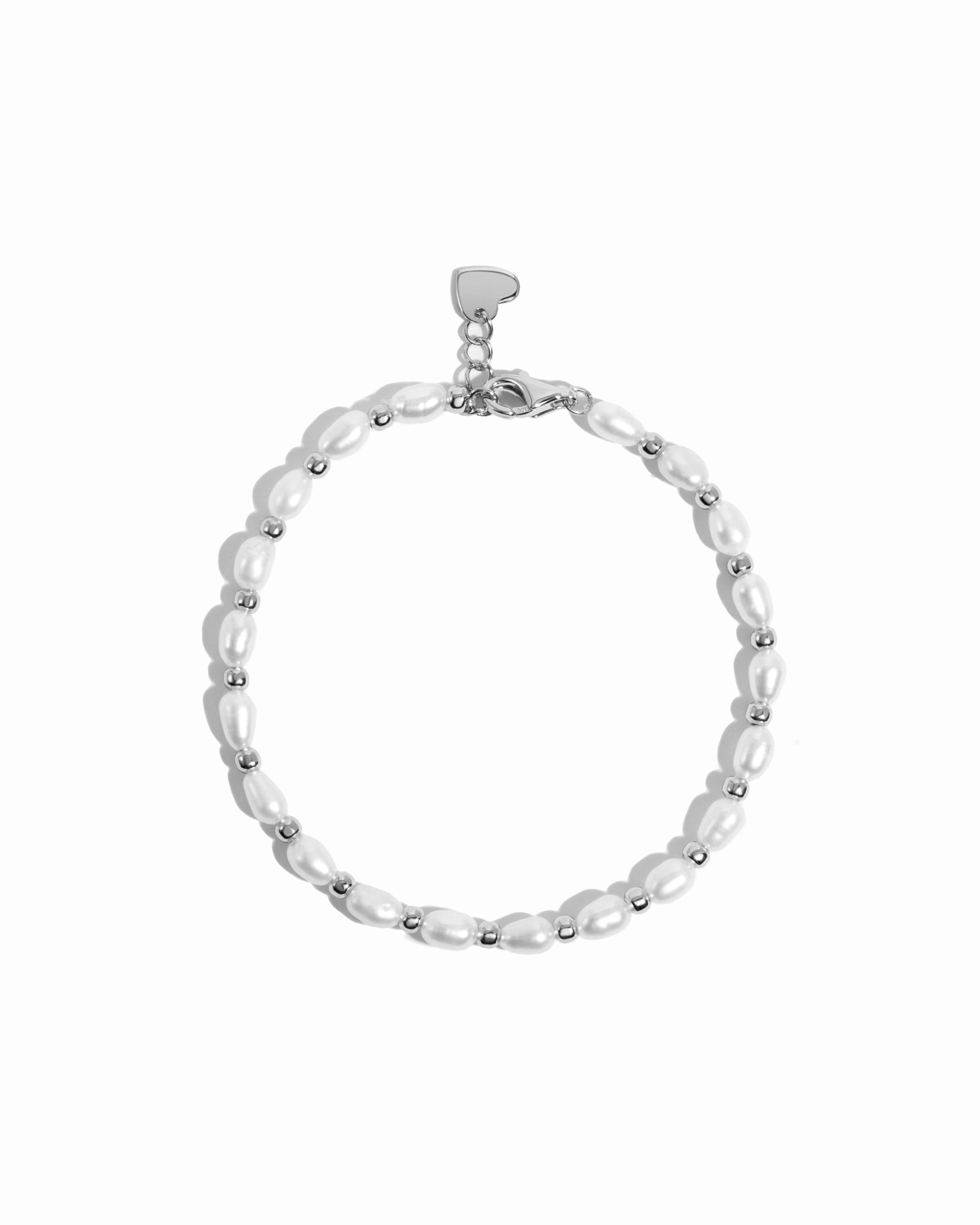 pearl bracelet with silver accents