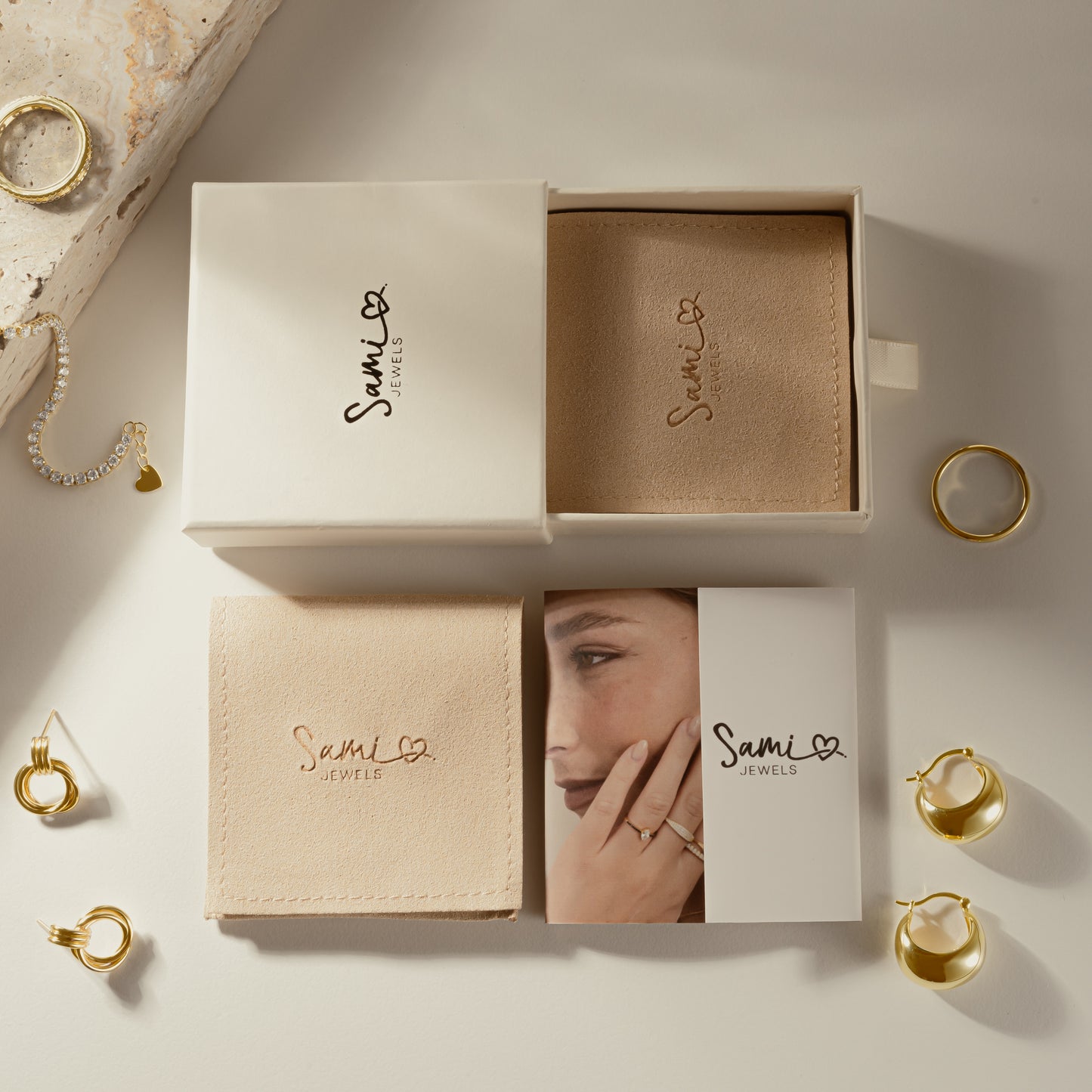 Sami Jewels gift box flat lay 