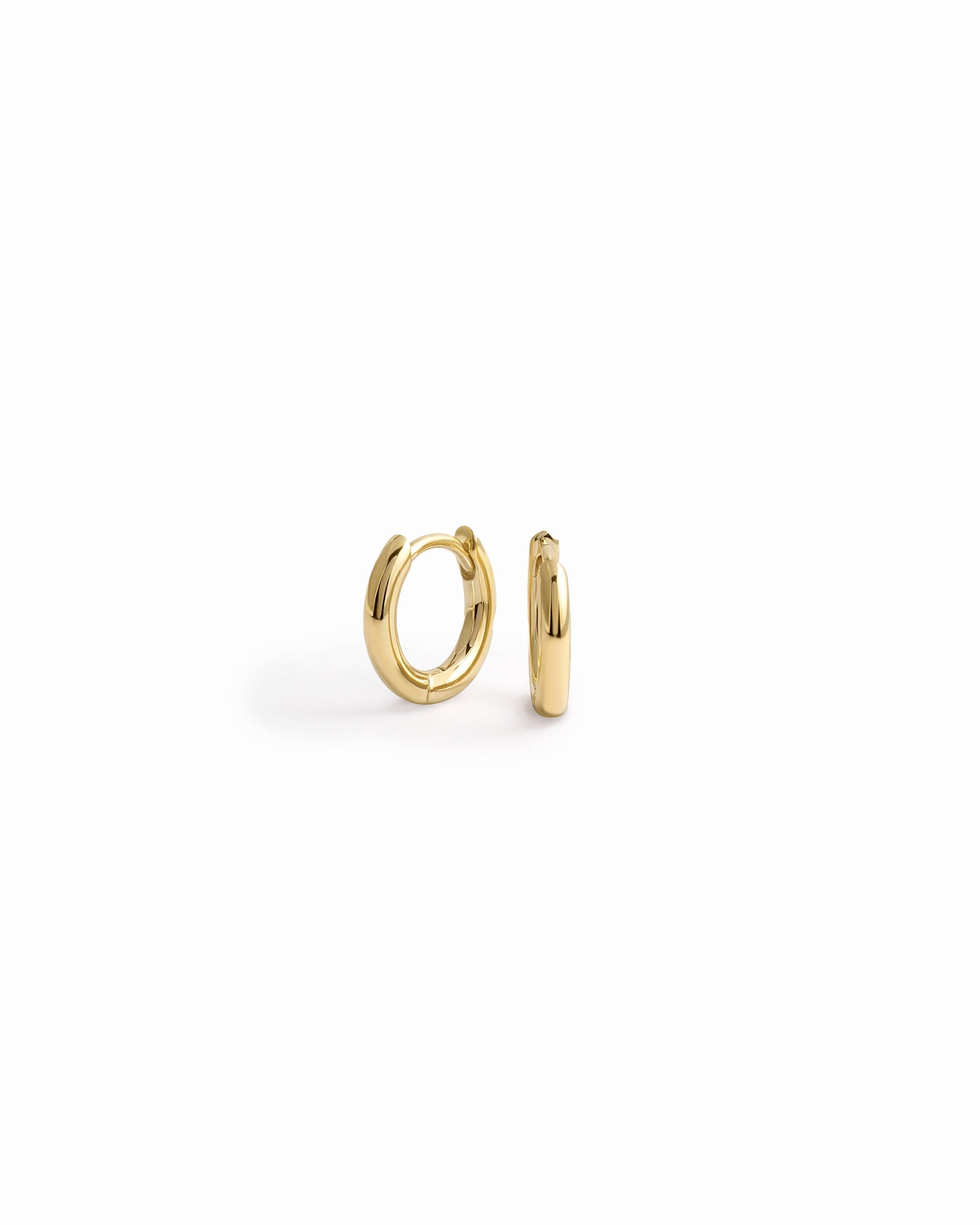 closeup image of gold mini hoop