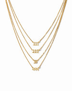 Gold angel number necklaces showcasing the different angel numbers 