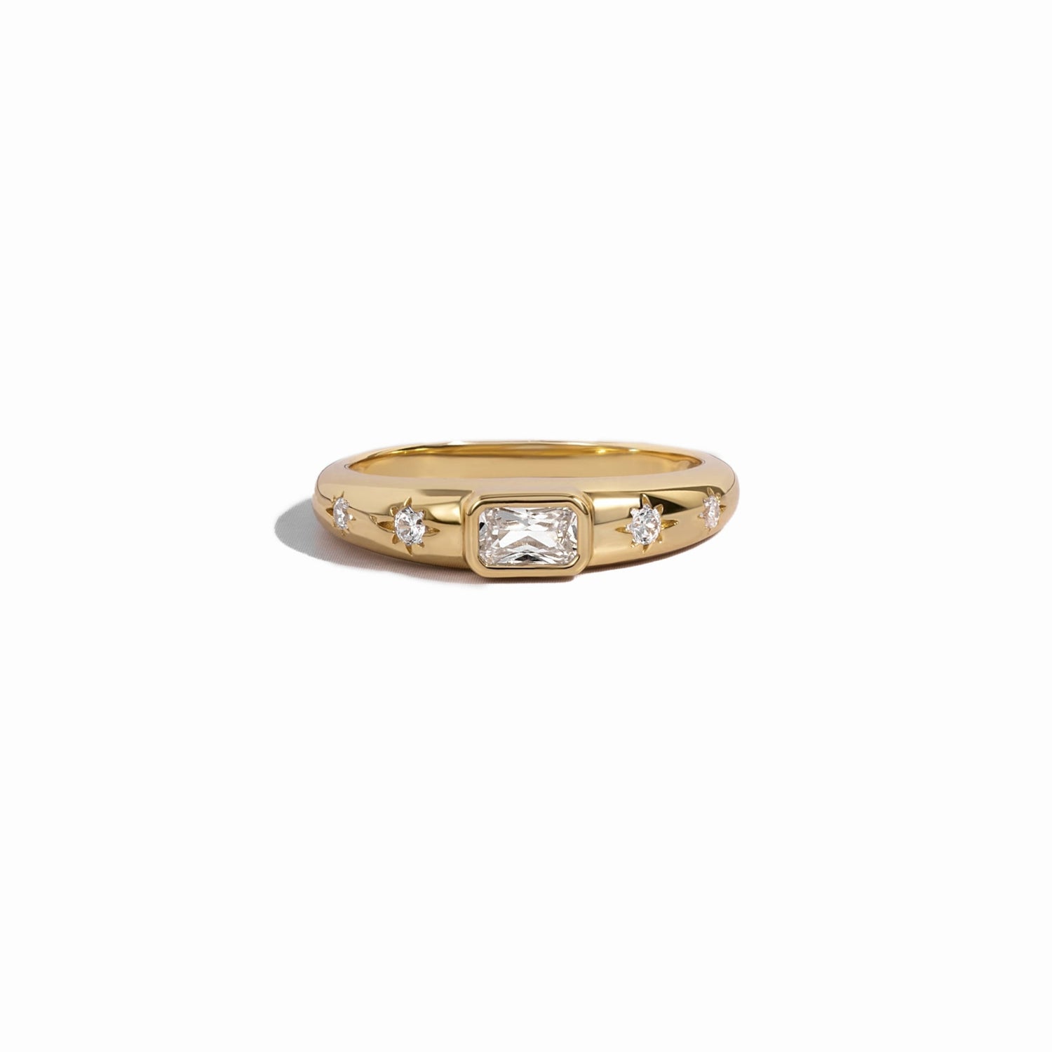 gold celestial starburst ring