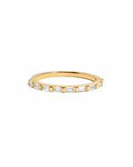 Dainty gold baguette ring