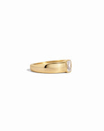 closeup image of statement gold dome ring
