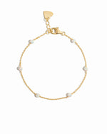 white opal beaded bracelet in gold