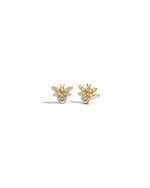 closeup image of vintage jewelry featuring tiny stud bee earrings