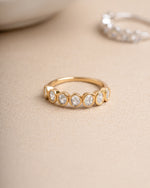 Gold bridesmaid jewelry featuring a gold stackable ring