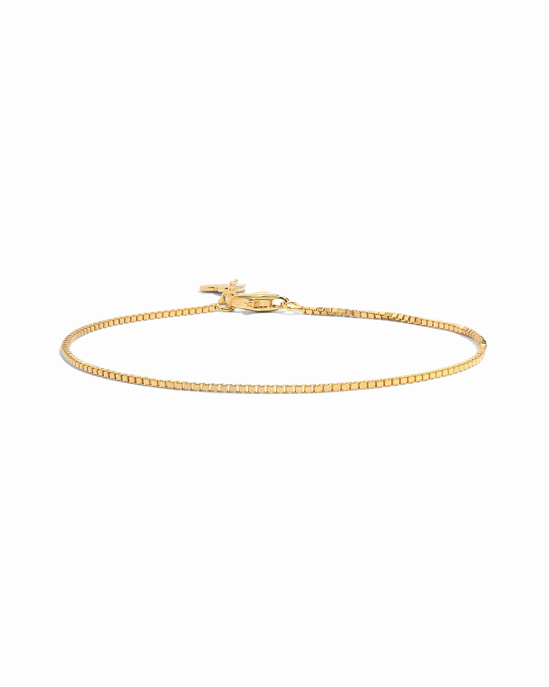 Box chain bracelet on white background 