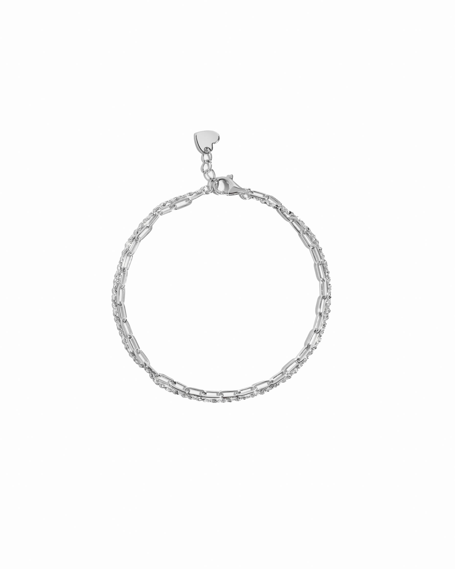 silver chain bracelet set