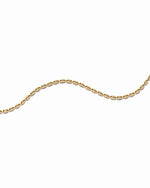 Gold chain stackable bracelet on a white background