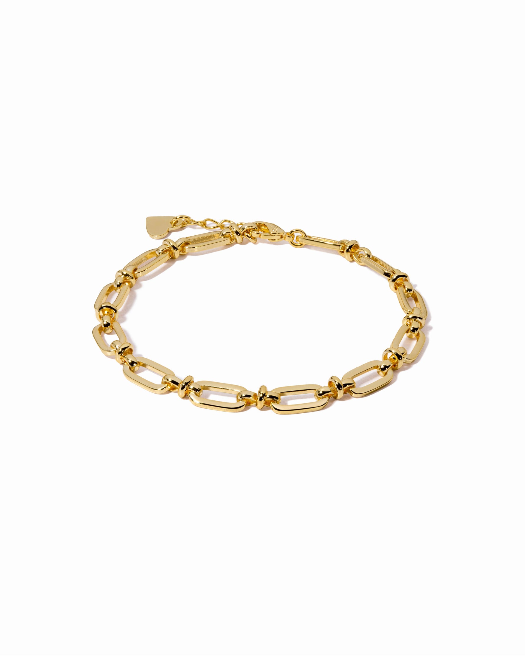 closeup image of gold chain link bracelet