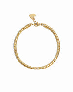 Gold chain bracelet on a white background
