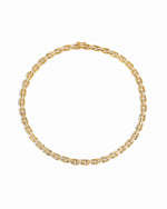 Gold chain necklace on a white background
