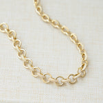 Image of diamond necklace with chain link design in gold