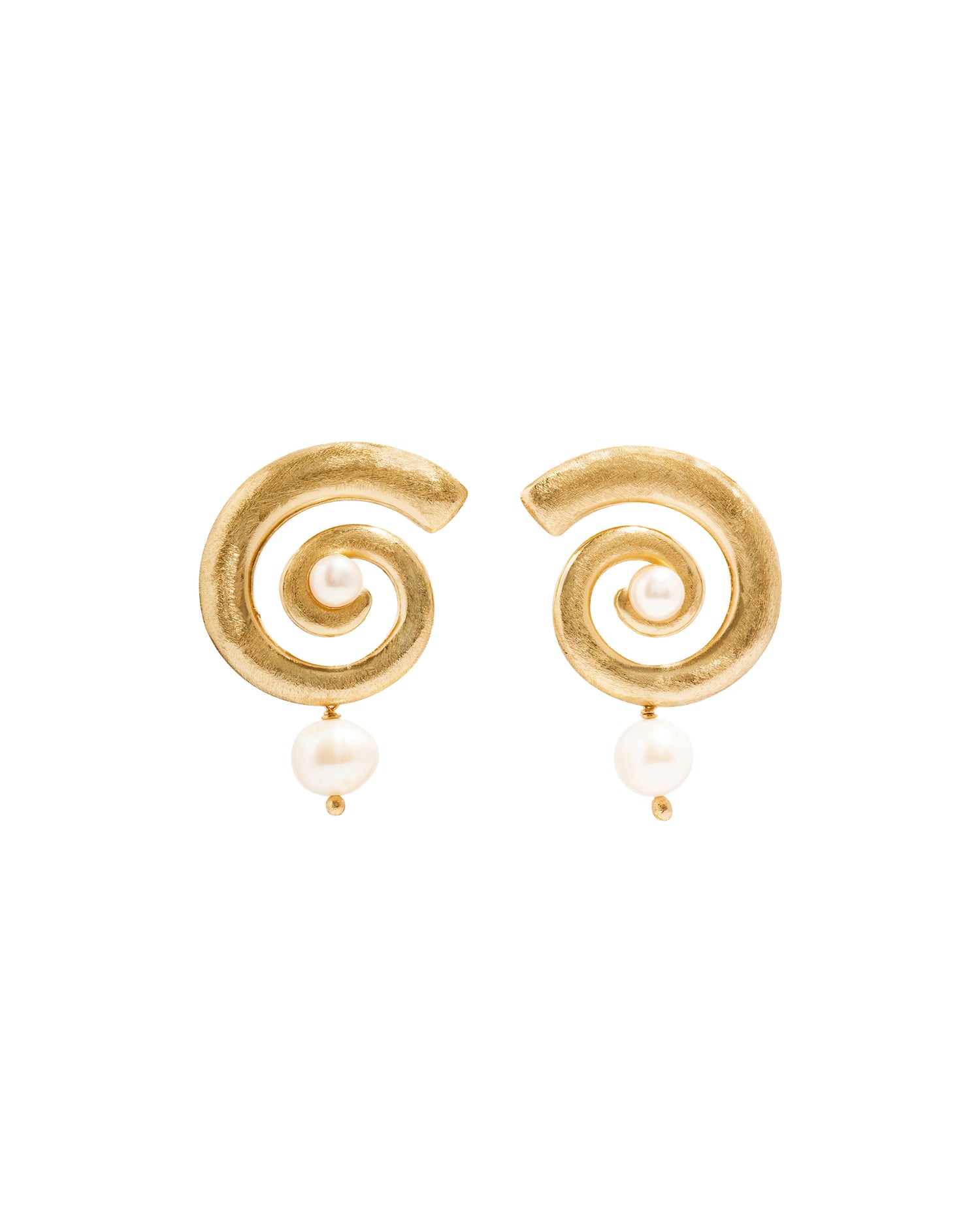 gold  swirl charm dangle earrings