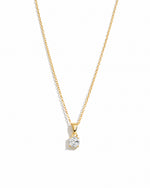 diamond cushion necklace in gold