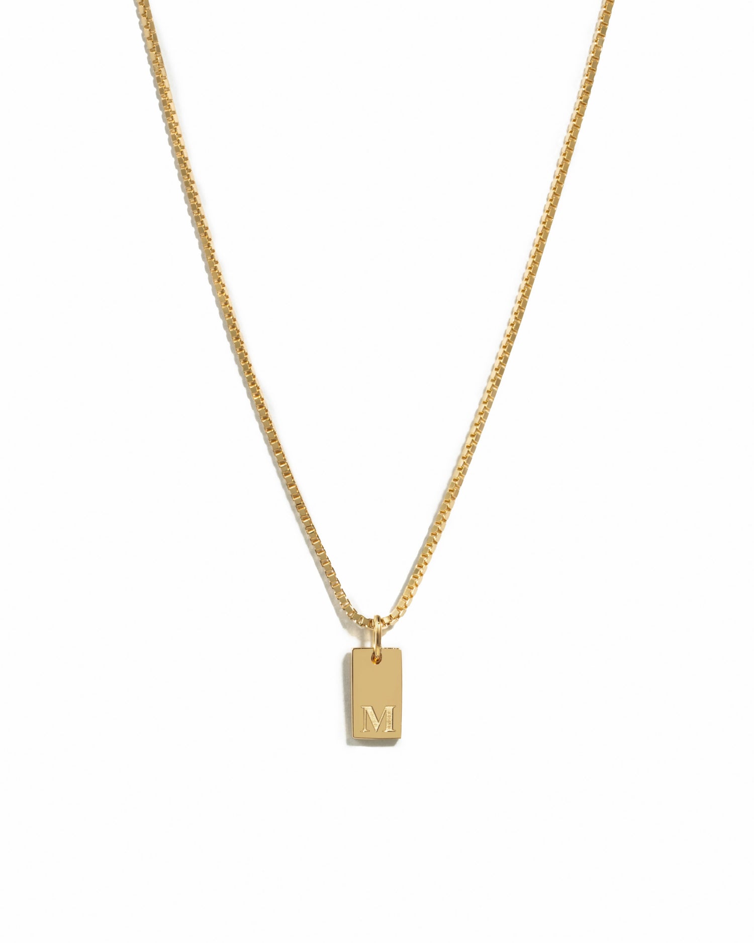 Custom Dainty Initial Tag Necklace